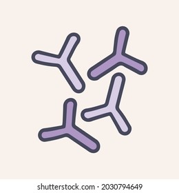 Bacteria bifidobacterium color vector doodle icon design
