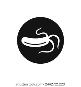 Bacteria black and white vector icon