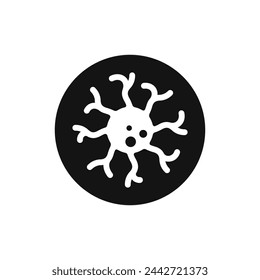 Bacteria black and white vector icon