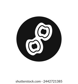 Icono de vector blanco y negro de la bacteria