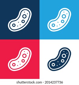 Bacteria blue and red four color minimal icon set