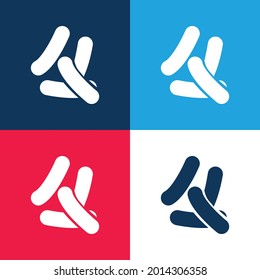 Bacteria blue and red four color minimal icon set