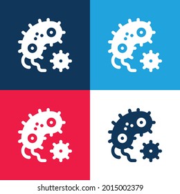 Bacteria blue and red four color minimal icon set