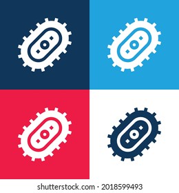 Bacteria blue and red four color minimal icon set