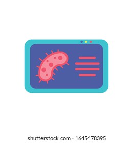 bacteria card over white background, flat style icon, vector illustration