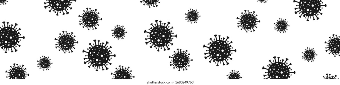 Bacteria Cell in air on white backdrop. Coronavirus bacteria, isolated on white background. Background of bacteria cell. Vector illustration.