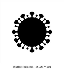 Bakterienzelle Coronavirus Silhouette Vektorgrafik-Design auf weißem Hintergrund.