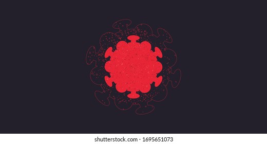 Icono de célula bacteriana, fondo del coronavirus. Ilustración del vector EPS 10