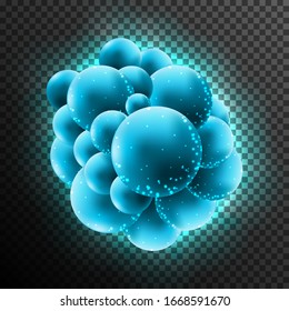bacteria cell virus, isolated on transparent background. 2019-nCoV. China pathogen respiratory coronavirus 2019-nCoV. Flu spreading of world, World map, arrows, floating influenza virus cells. 