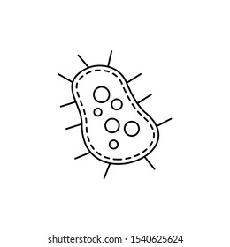 bacteria cell virus line icon on white background. element of bacterium virus illustration icons. signs symbols can be used for web logo mobile app UI UX