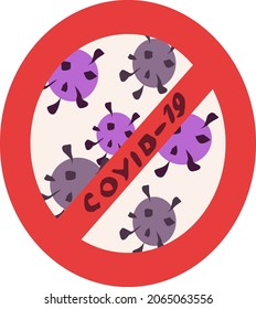 célula bacteriana, microbio, signo de virus peligroso, nueva infección por coronavirus, dibujo vectorial, aislamiento en fondo blanco