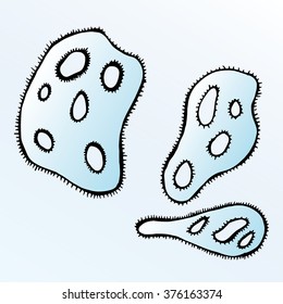 Bacteria. Cells. Line art. Virus. Cartoon. Children. Microscope. Celled structure. Dudling. Zentangl. Drawing. Background. Imunnitet. Cold. Monsters. Malekula. Dna. Genetic Engineering. Medical.