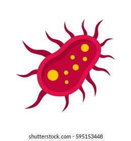Bacteria centipede icon in flat style isolated on white background vector illustration