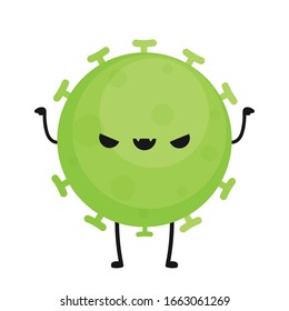 Bacteria character vector. free space for text.  Virus character design.