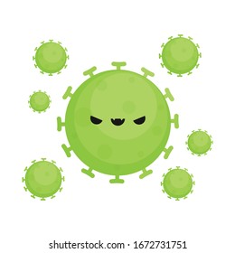 Bacteria character vector. free space for text.  Virus character design.
