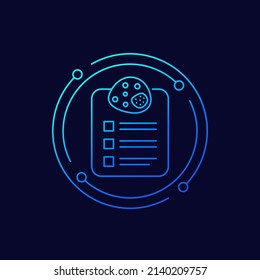 bacteria and checklist icon, linear design