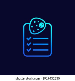 bacteria and checklist icon, vector