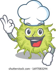 diseño de caricaturas de coccus coccus con sombrero blanco