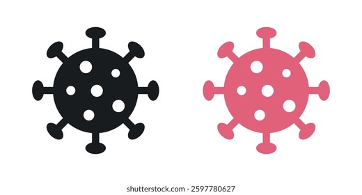 Bacteria colored icon set. Stock Vector