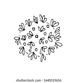 Bacteria is a coronavirus. Doodle style. Isolated on a white background. Infection. Wuhan coronavirus 2019-ncov. SARS pandemic risk alert.  SARS-CoV-2. Vector.