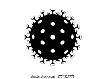 bacteria coronavirus vector / virus and germ icon /  flu from asia / nCoV covid 19 on white