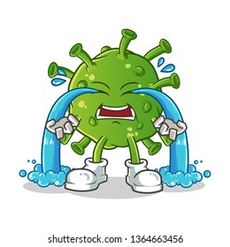bacteria cry mascot vector cartoon illustration