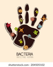 Bacteria design over beige background, vector illustration