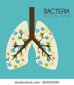 Bacteria design over blue background, vector illustration