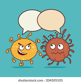 Bacteria design over blue background, vector illustration
