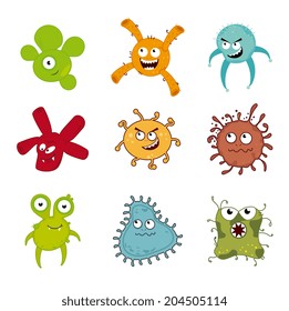 Bacteria design over white background, vector illustration