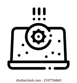 bacteria detection on laptop icon vector. bacteria detection on laptop sign. isolated contour symbol illustration
