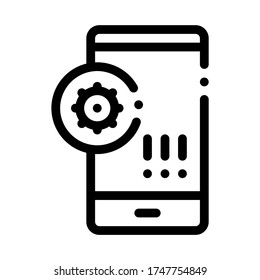 bacteria detection on mobile phone icon vector. bacteria detection on mobile phone sign. isolated contour symbol illustration