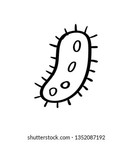 bacteria doodle icon vector 