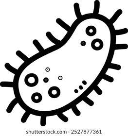 Icono e ilustración de Vector doodle de bacterias