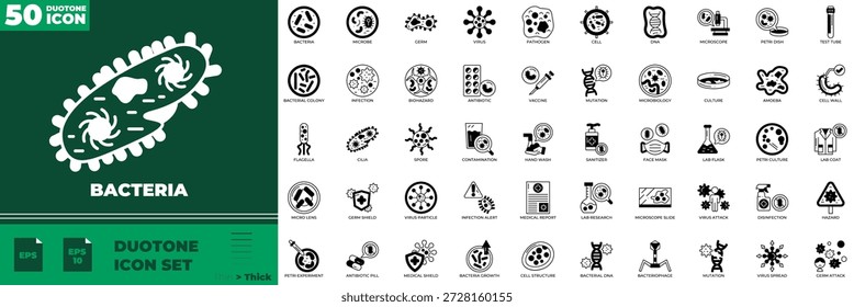 Bakterien Duotone Editierbare Icons
