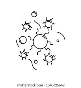 bacteria education biology line icon on white background. element of bacterium virus illustration icons. signs symbols can be used for web logo mobile app UI UX