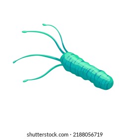 Bacteria Epidemic Cartoon. Microscopic Organism, Bacillus Probiotic, Bug Infection Bacteria Epidemic Vector Illustration