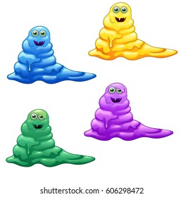 Bacteria with facial expressions. Vector illustration