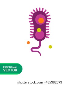 Bacteria with flagella icon