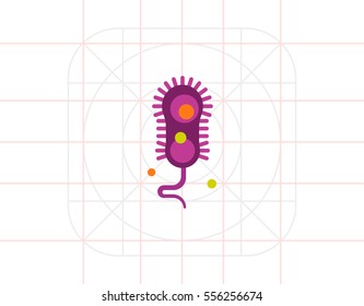 Bacteria with flagella icon