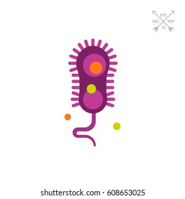 Bacteria with flagella icon