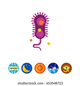 Bacteria with flagella icon