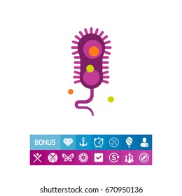 Bacteria with flagella icon