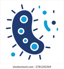 Bacteria Flat Blue Icon Collection