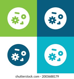 Bacteria Flat four color minimal icon set