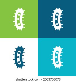 Bacteria Flat four color minimal icon set