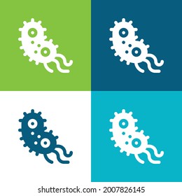 Bacteria Flat four color minimal icon set