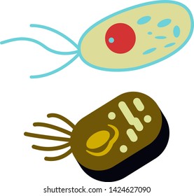 Bacteria flat illustration design graphic