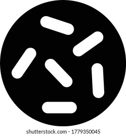 Bakterien-Rahmensymbol einzeln auf weißem Hintergrund