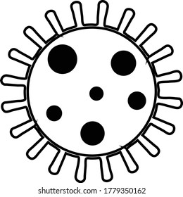 bacteria flat outline icon isolated on white background